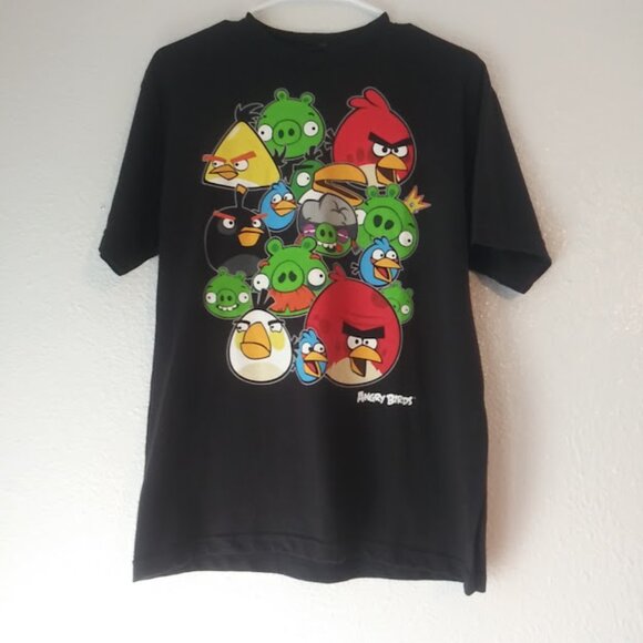 Angry Birds boy's size YXL black multicolored T-shirt - Picture 1 of 14